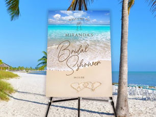 Top 5! Tropical Ocean Beach Bridal Shower Welcome Sign