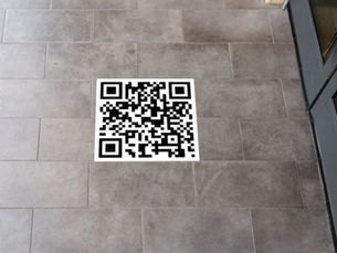 Big Deals! Simple Minimalist Scannable Black & White QR Code Floor Decals