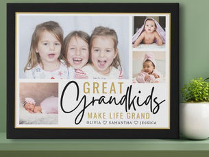 Hot Review! Grandkids Great Grandparents Life Quote 4 Photo Faux Canvas Print