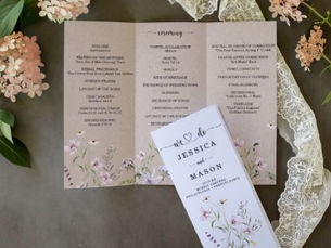 Hot Review! Whimsical Wildflower Trifold Wedding Program Flyer