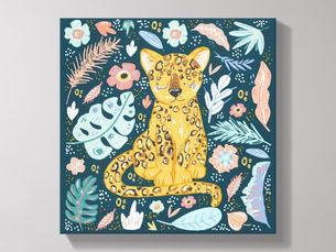 Top 5! Cheetah Cute Floral Canvas Print
