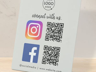 Best Price! Social Media | QR Code Instagram Facebook Gray Pedestal Sign