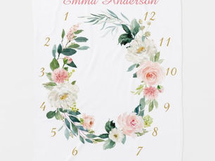 Hot Review! Floral Baby Girl Monthly Milestone Baby Blanket