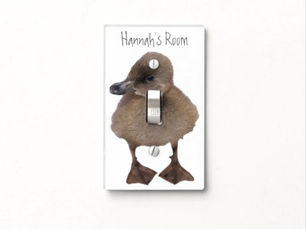 Hot Deals! Cute Gray Duckling Photograph Custom Text Light Switch Cover