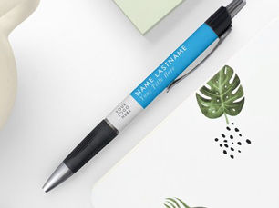 Top 5! Custom Logo Modern Sky Blue Simple Business Pen