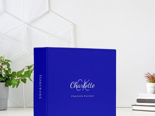 Hot Deals! Royal blue white monogram initials name 3 ring binder