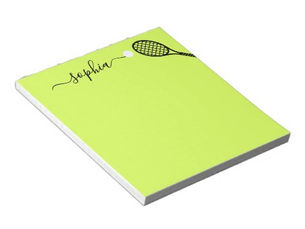 Best Deals! Personalized Script Name Modern Green Tennis Notepad