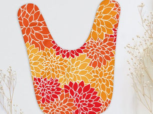 Hot Deals! Dahlia Flowers, Pattern Of Flowers, Orange Dahlia Baby Bib