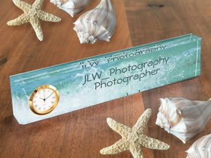 Best Deals! Beautiful Cresting Ocean Wave Blue and White Desk Name Plate