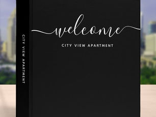 Review Black & White Calligraphy Rental Property Welcome 3 Ring Binder