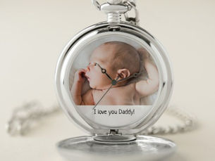 Best Deals! I love you daddy custom baby photo father's day pocket watch