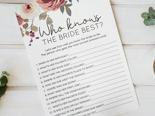 Hot Deals! Red Blush Floral Roses Game Who Knows Bride Best Flyer
