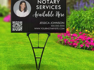 Review Modern Black & White QR Code Notary Available Here Sign