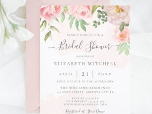 Top 10! Budget Blush Pink Floral Bridal Shower Invitation