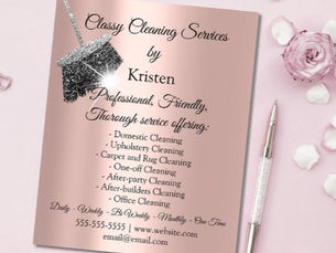 Top 10! Classy Cleaning Services House Keeping Rose Silver Flyer