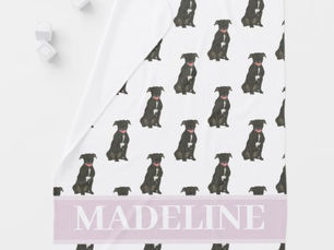 Best Deals! Pitbull Staffy (Black) Baby Blanket