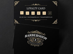 Top 5! Simple Light Tan Vintage BarberShop Hairstylist Loyalty Card