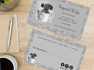 Big Deals! Pet Grooming Dog Glitter Business Appointment Card