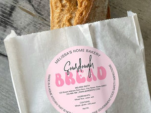 Big Deals! Retro Pink Loaf of Bread Groovy Ingredients Label