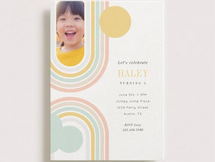 Top 10! Modern Rainbow Birthday Photo Invitation