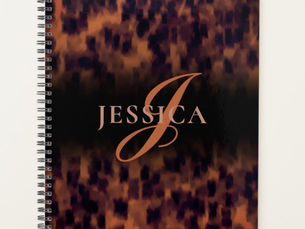 Top 5! Tortoise Shell Pattern Animal Print Monogram Name Planner