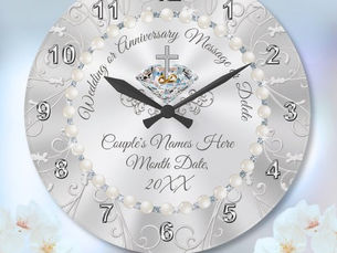 Best Price! Diamonds and Pearls Personalized Wedding Clock