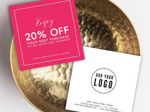 Best Price! Add Your Logo White Border Editable Color Discount Card