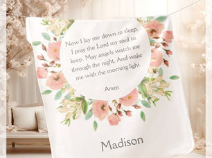 Big Deals! White Bedtime Prayer Baby Blanket