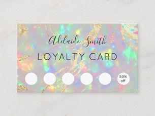 Top 5! loyalty card faux iridescent crystal opal