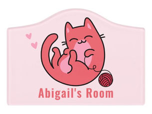 Top 5! Cute Pink Cat Cartoon - Kids' Door Sign