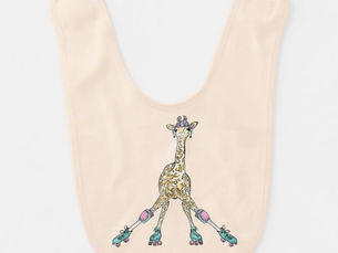 Best Price! giraffe roller skate baby bib