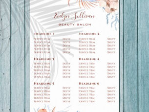 Hot Deals! Peach and blue tropical price list poster