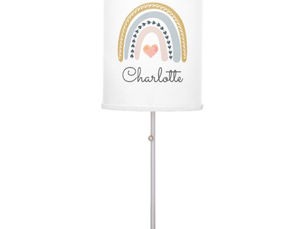 Hot Review! Personalized Boho Watercolor Rainbow Name Girl Table Lamp
