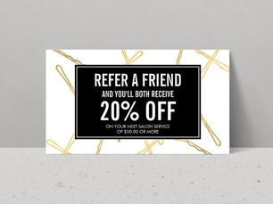 Review Chic Gold Bobby Pins Hair Salon Referral Card