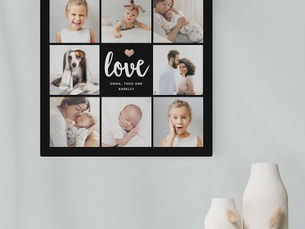 Hot Deals! Simple and Chic Photo Collage | Love with Heart Faux Canvas Print