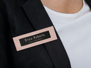 Best Price! Rose Gold Glitter Makeup Artist Hair Salon Modern Name Tag
