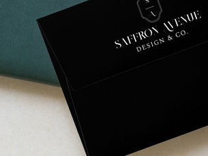 Big Deals! Minimal Elegant Custom Company Monogram Black Envelope