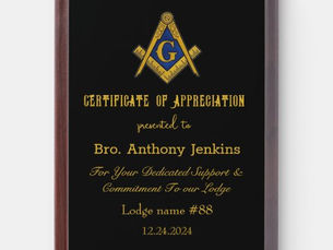 Top 10! Freemason Master Mason Lodge Masonry Award Plaque