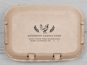 Hot Deals! Rustic Family Farm Vintage Egg Carton Rubber Stamp