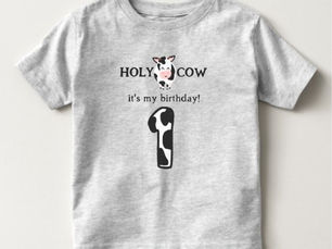 Top 5! Holy Cow I'm One 1st Birthday Farm Toddler T-shirt