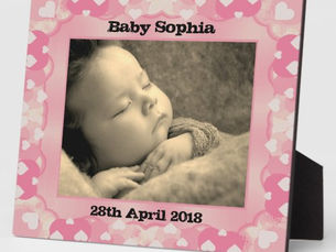 Big Deals! Personalized Hearts Frame Baby Photo Plaque