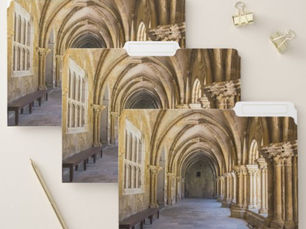 Top 10! Old Cathedral Cloister Hallway File Folder