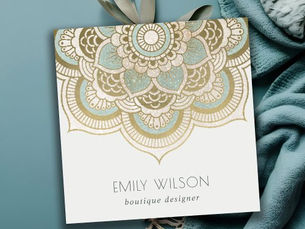 Best Price! Elegant Ornate Gold Foil Teal Turquoise Mandala Favor Tags