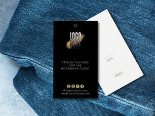 Top 10! Modern Black Clothing Price tag with logo