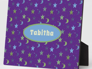 Hot Deals! Whimsical Stars and Moons on Purple Personalized Plaque