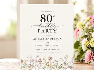 Top 10! Budget Garden Floral 80th Birthday Invitation Flyer