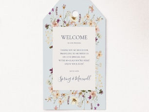 Big Deals! Spring Wildflower | Light Blue Wedding Welcome Gift Tags
