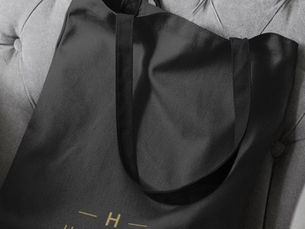 Best Price! Monogram Black Gold | Modern Minimalist Elegant Tote Bag