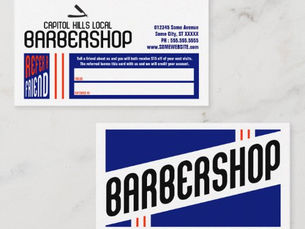 Best Deals! retro barbershop refer a friend referral card