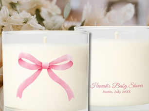 Review Pink Bow Girly Coquette Baby Shower Favor Candle